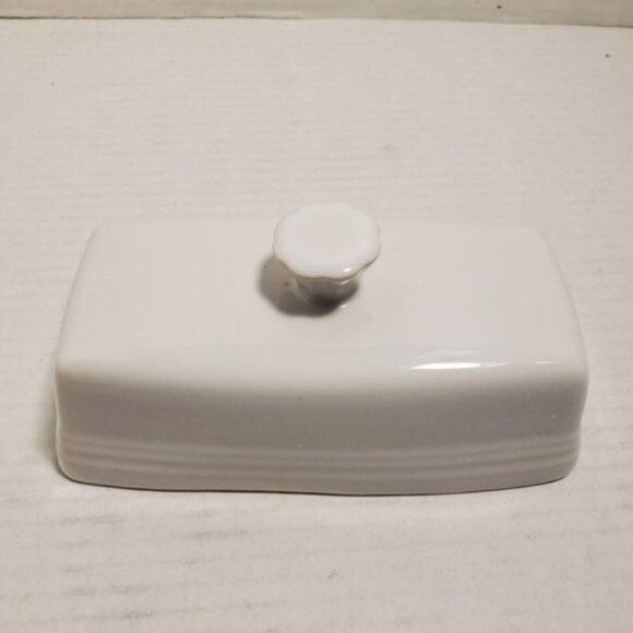 Fiestaware Fiesta CERAMIC Butter Dish Lid Cover Top Extra Large White - Picture 13 of 13